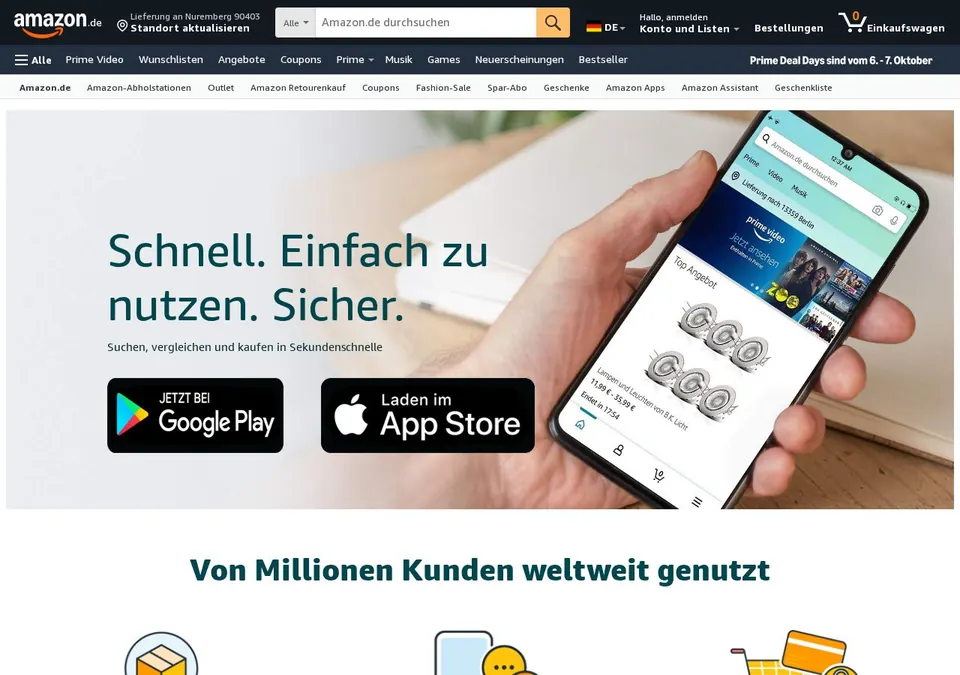 Amazon Slots: App-Seite (Screenshot von amazonslots.com)