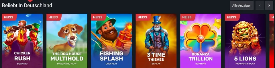 Cobracasino: Spielelobby (Screenshot von www.cobracasino.com)