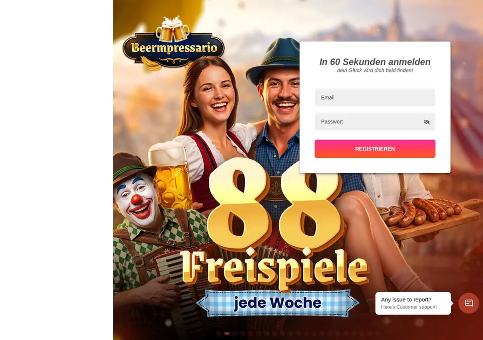 Impressario Casino: Startseite (Screenshot von impressariocasino.com)
