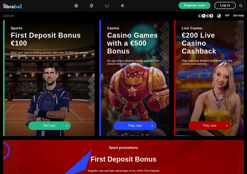 Librabet: Startseite (Screenshot von librabet.com)