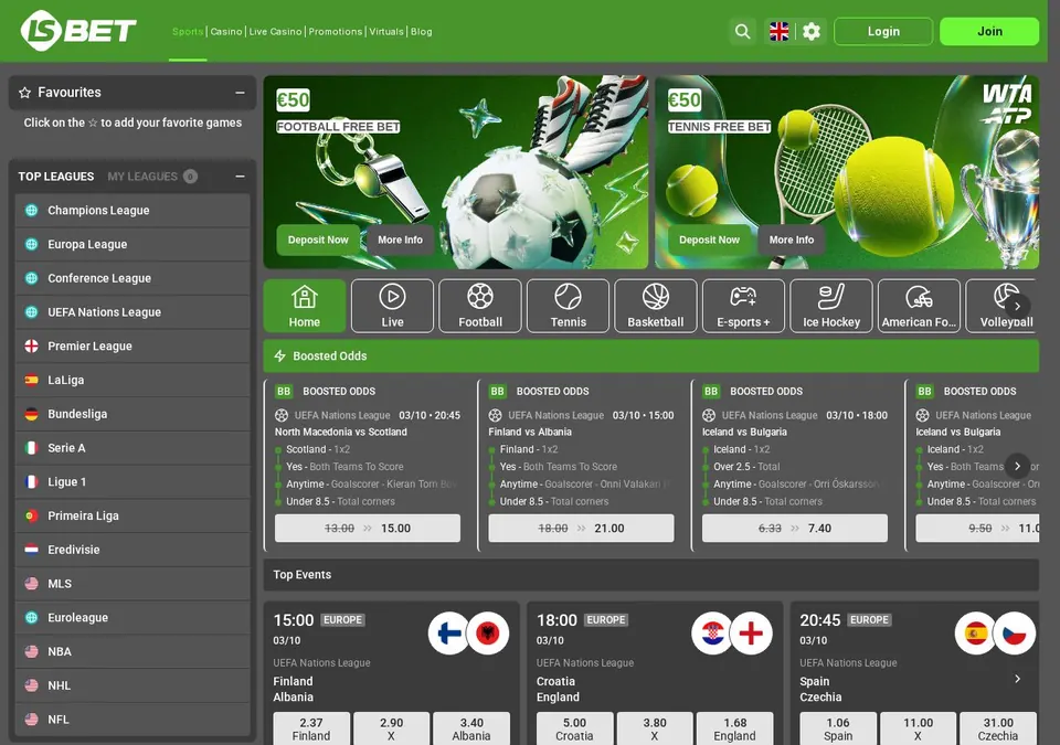 lsbet: Startseite (Screenshot von www.lsbet.com)