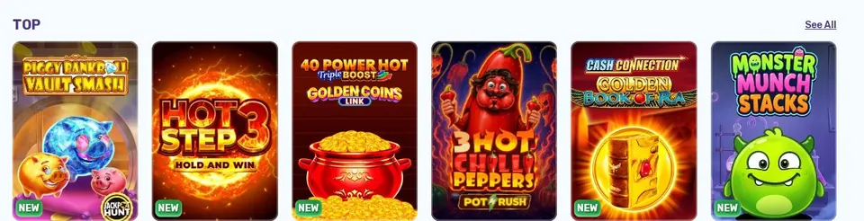 Slotspalace: Spielelobby (Screenshot von slotspalace.com)