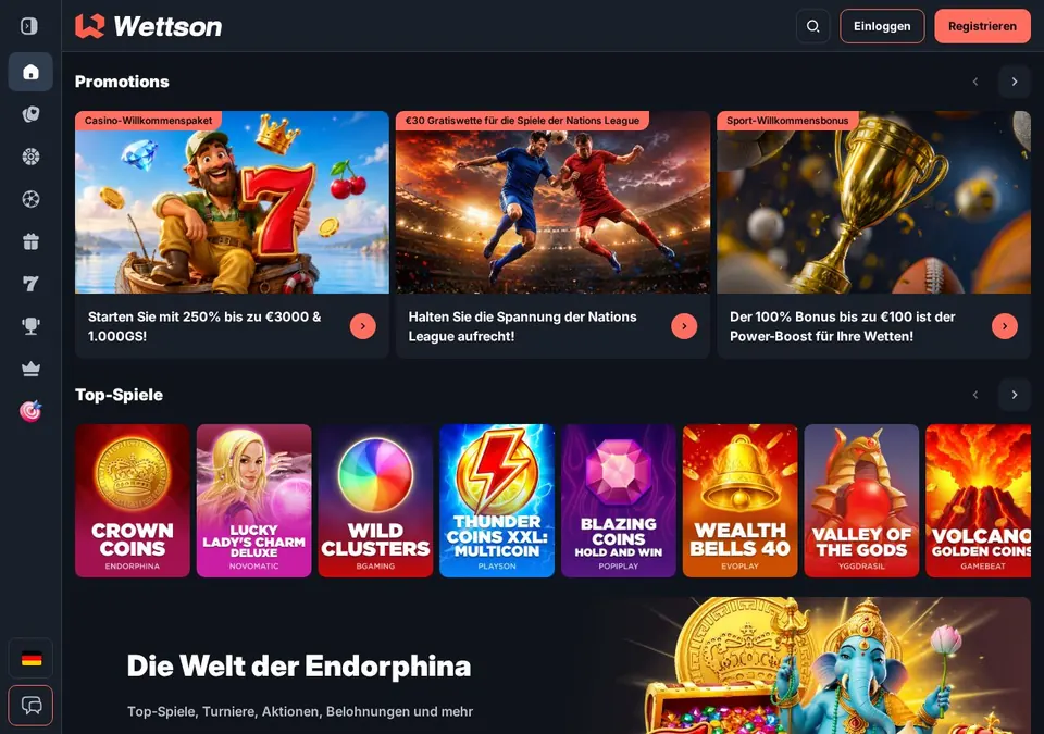 wettson: Startseite (Screenshot von wettson30.com)